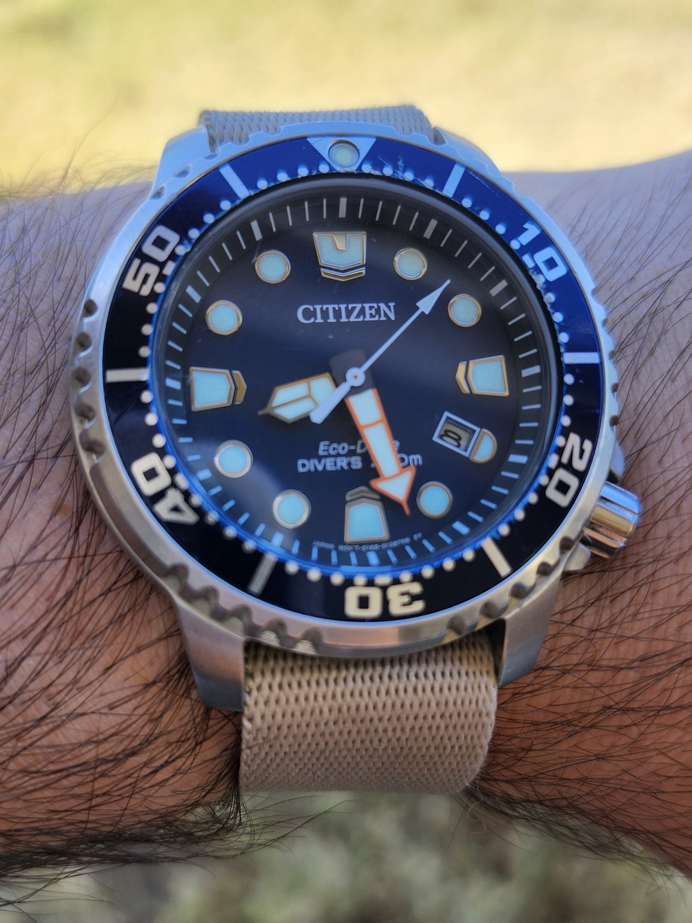Citizen Promaster Eco-Drive Three Straps 200m Blue Steel Watch - Picture 8 of 12